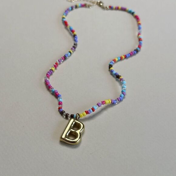 Initial Beaded Necklace S1079 - Picture 3 of 3